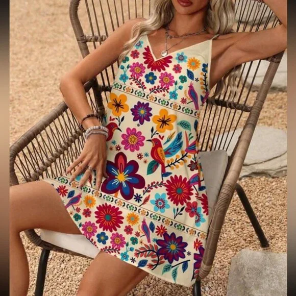 Floral Multicolor Summer Dress - Picture 5 of 6